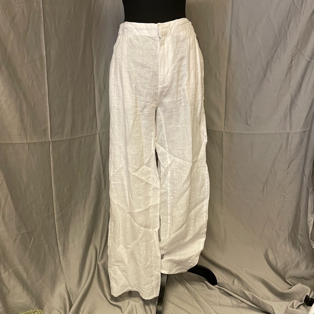 NWT Rachel Zoe Ivory 100% Linen Trousers